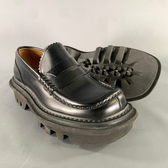 DRIES VAN NOTEN Size 6.5 Black Leather Loafers main image 7